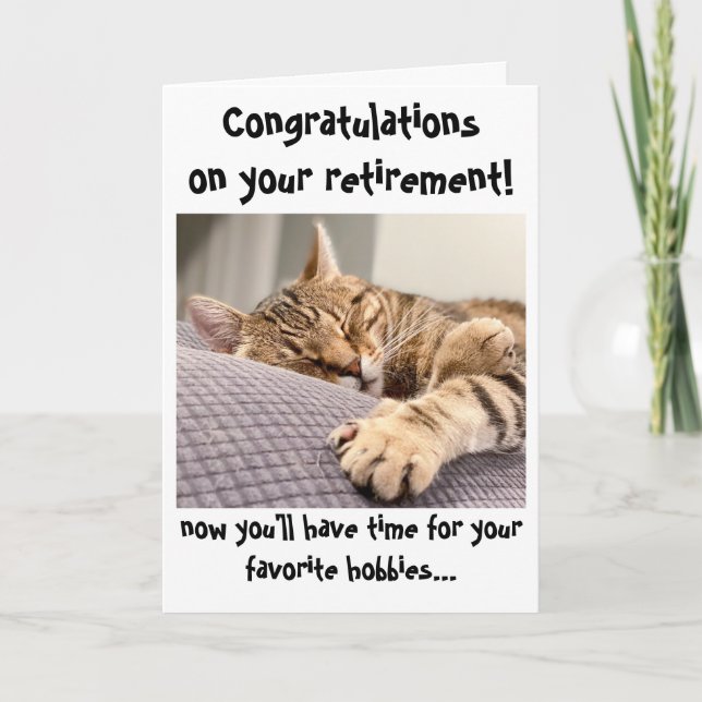 Funny Cat Gratulation zur Rentenkarte Karte (Vorderseite)
