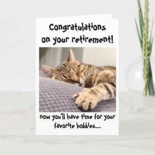 Funny Cat Gratulation zur Rentenkarte Karte