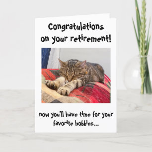 Funny Cat Gratulation zur Rentenkarte Karte