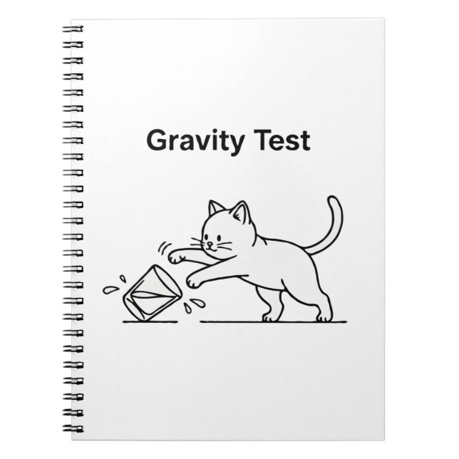 Funny Cat Gravity Test | Niedlich Science Kitten S Notizblock (Vorderseite)