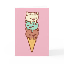 Funny Cat Greycard - SOMMER ICE CREAM CONE