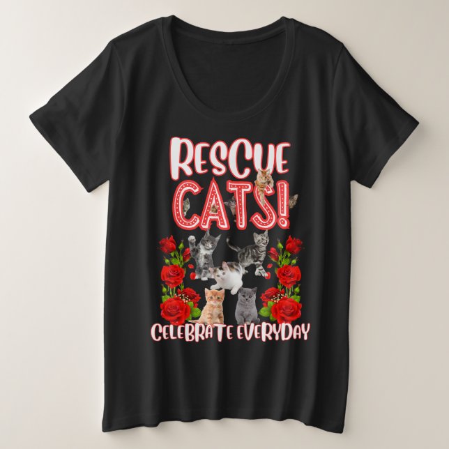 Funny Cat Große Größe T-Shirt (Design vorne)