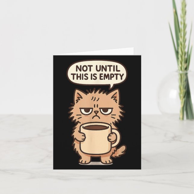 Funny Cat Grumpy Kaffee Lover Nicht morgens Person Karte (Vorderseite)