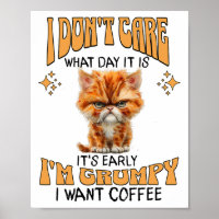 Funny Cat Grumpy Kaffee Lover Sarcastic Ich Wollte
