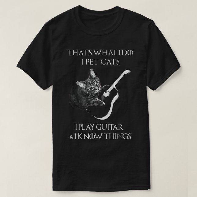 Funny Cat Guitarist Music Lover Design T-Shirt (Design vorne)
