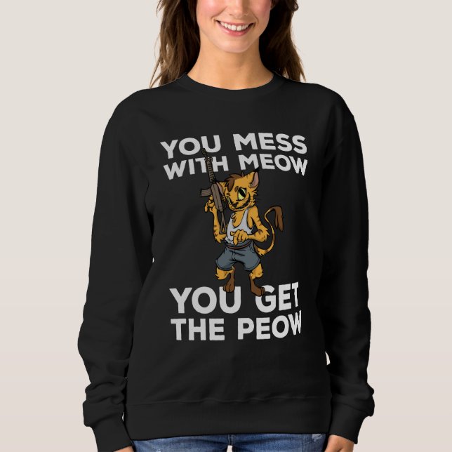 Funny Cat Gun Lover Rifle Armed Kitty 2. Sweatshirt (Vorderseite)