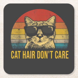 Funny Cat Hair Don't Care for Cat Lovers Rechteckiger Pappuntersetzer