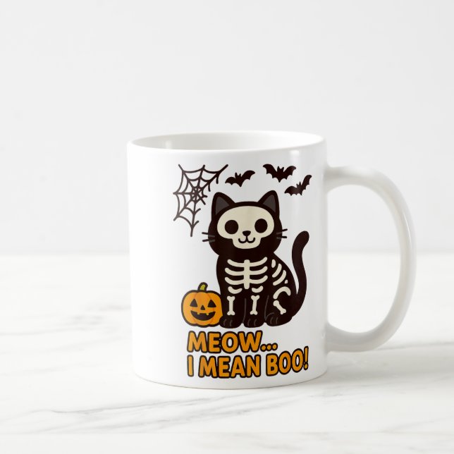 Funny Cat Halloween Kostüm Meow Ich Gemein Boommen Kaffeetasse (Rechts)