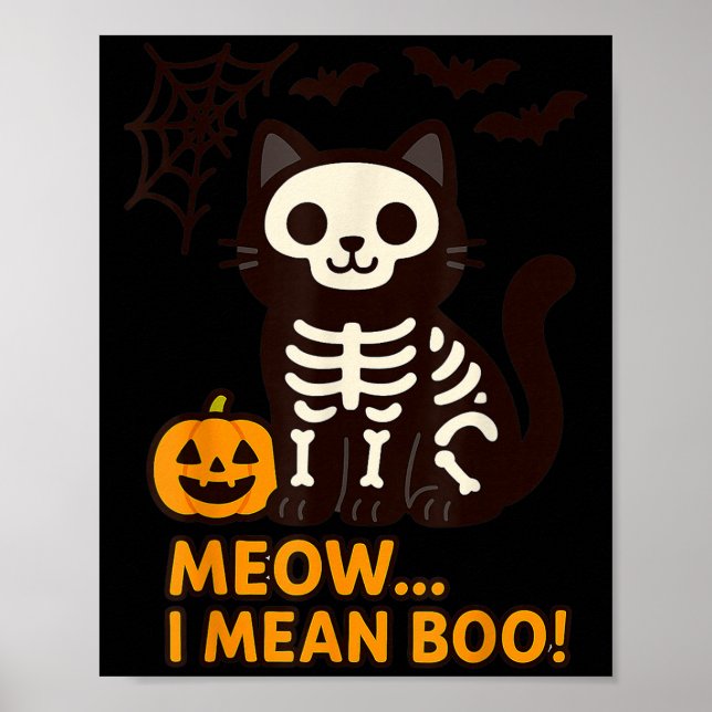 Funny Cat Halloween Kostüm Meow Ich Gemein Boommen Poster (Vorne)