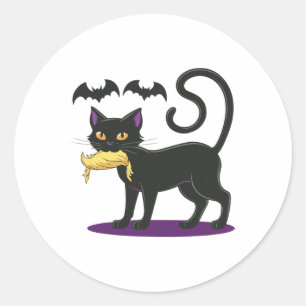 Funny Cat Halloween Wahl 2024 USA Runder Aufkleber