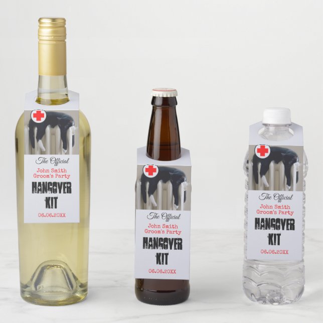 Funny Cat Hangover Ground Party Flasche Gefahr Flaschenanhänger (Beispiel)