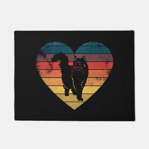 Funny Cat Heart Retro Vintag Cool für Katze Lover Fußmatte