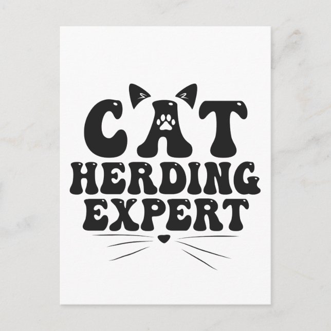 Funny Cat Herding Experte humorvolle Tierkatzenlie Postkarte (Vorderseite)