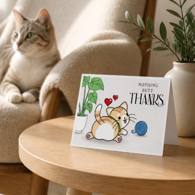 Funny Cat Hintern Danke Karte (Von Creator hochgeladen)