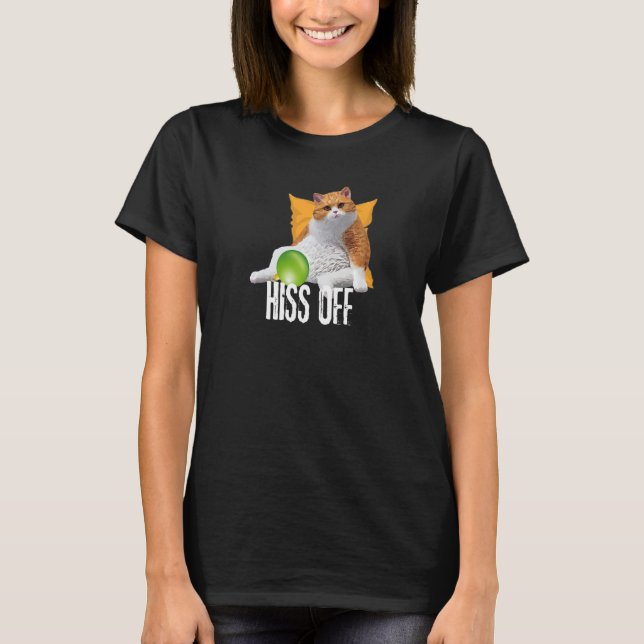 Funny Cat Hiss Off Meowy Cat Premium T-Shirt (Vorderseite)