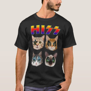 Funny Cat Hiss Rock and Roll for Cat Lovers T-Shirt