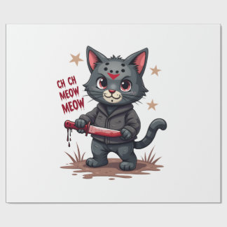 Funny Cat Horror Movies Cute Halloween for Cat Kit Geschenkpapier