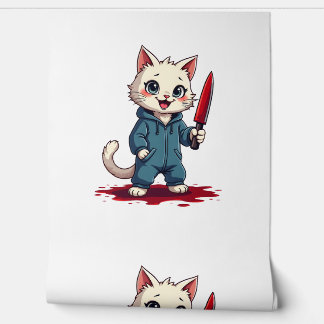 Funny Cat Horror Movies Cute Halloween For Cat Kit Tapete