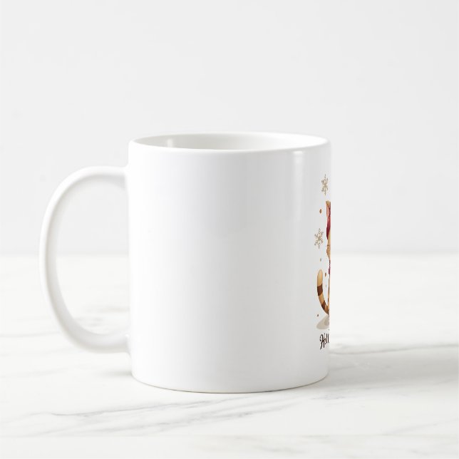 Funny Cat Hot Choco Season Merry Christmas Mom Dad Kaffeetasse (Links)