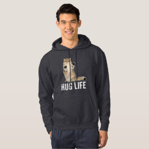 FUNNY CAT HUG LIFE HOODIE HOODIES MENS