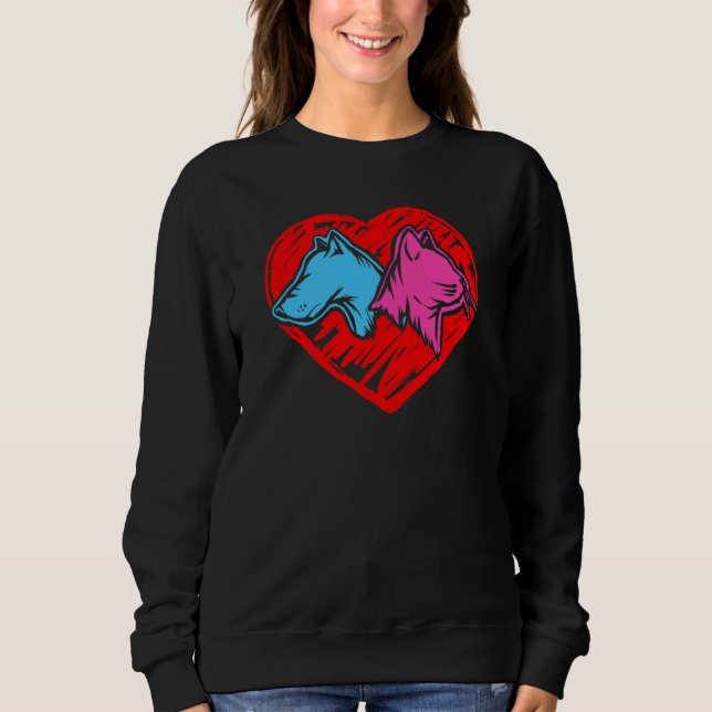 Funny Cat & Hund für Haustiere Sweatshirt (Vorderseite)
