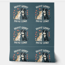 Funny Cat & Hund Niedliche Haustiere Paar Cartoon 