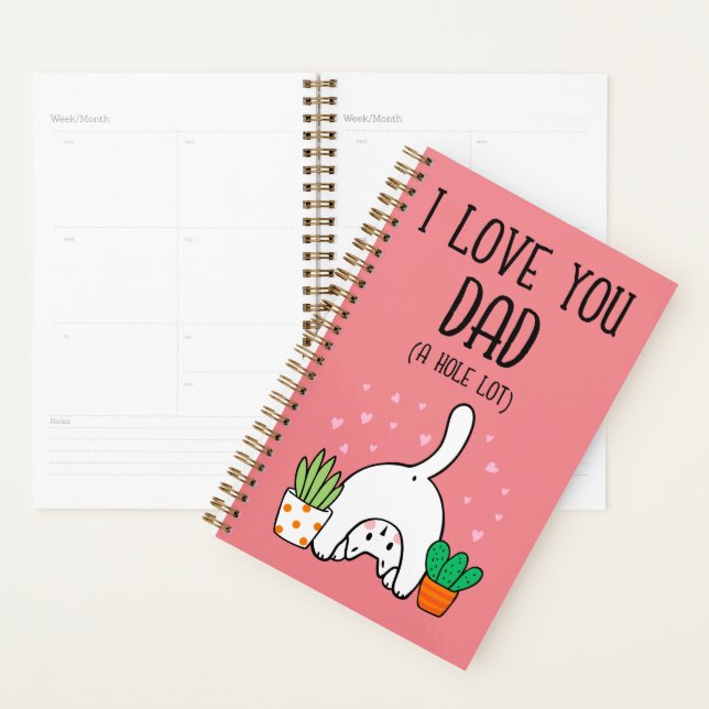 Funny Cat I Liebe Sie Vater A Hole Lot Planer (Anzeige)