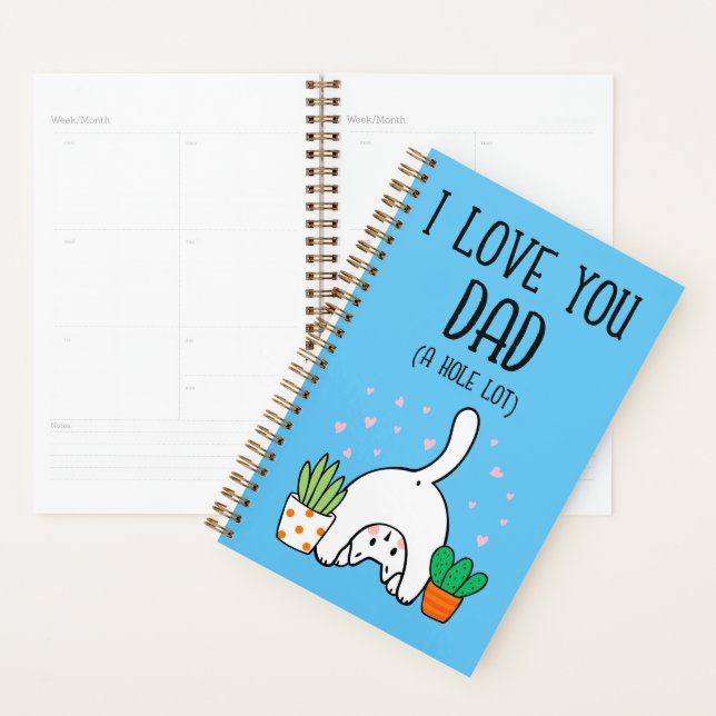 Funny Cat I Liebe Sie Vater A Hole Lot Planer (Anzeige)