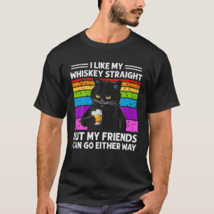 Funny Cat Ich mag meinen Whiskey gerade LGBTQ-Stol T-Shirt