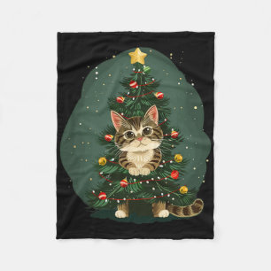 Funny Cat in Christmas Decoration Kostüme für Jung Fleecedecke