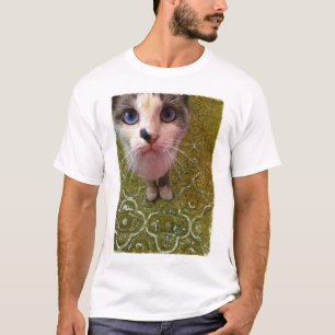Funny Cat in der Küche Foto / Zeichnend Kunstwerk T-Shirt