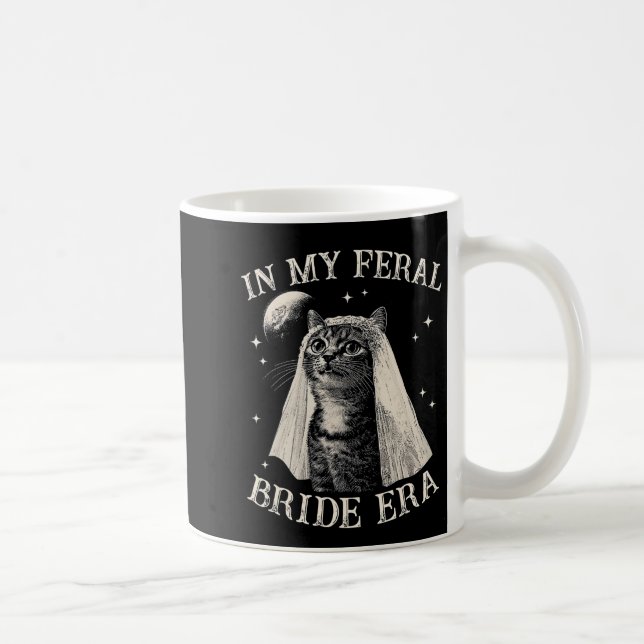 Funny Cat in meiner Feral Bride Era Verlobung Brid Kaffeetasse (Rechts)