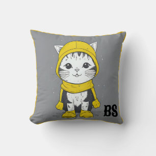 Funny Cat in Rain Boots - Cat Spaß Kissen