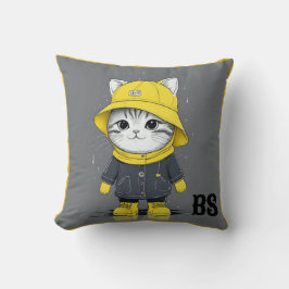 Funny Cat in Rain Boots - Cat Spaß Kissen