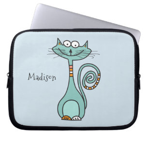 Funny Cat individuelle Name & color Laptop-Ärmel Laptopschutzhülle