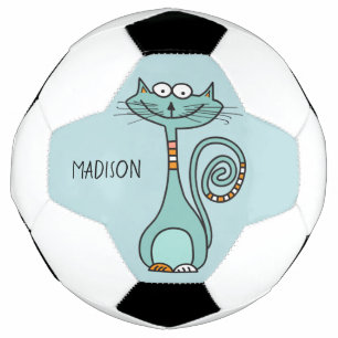 Funny Cat individuelle Name & color soccball Fußball