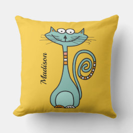 Funny Cat individuelle Name & color throw Kissen