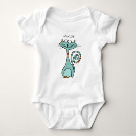 Funny Cat individuelle Name Kleidung Baby Strampler