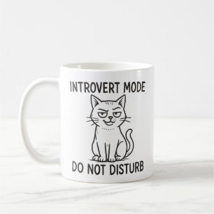 Funny Cat Introvert Modus nicht stören Tasse