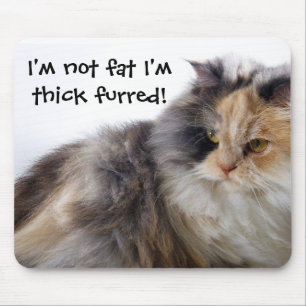 Funny Cat ist nicht fett! Thick Furred Mousepad