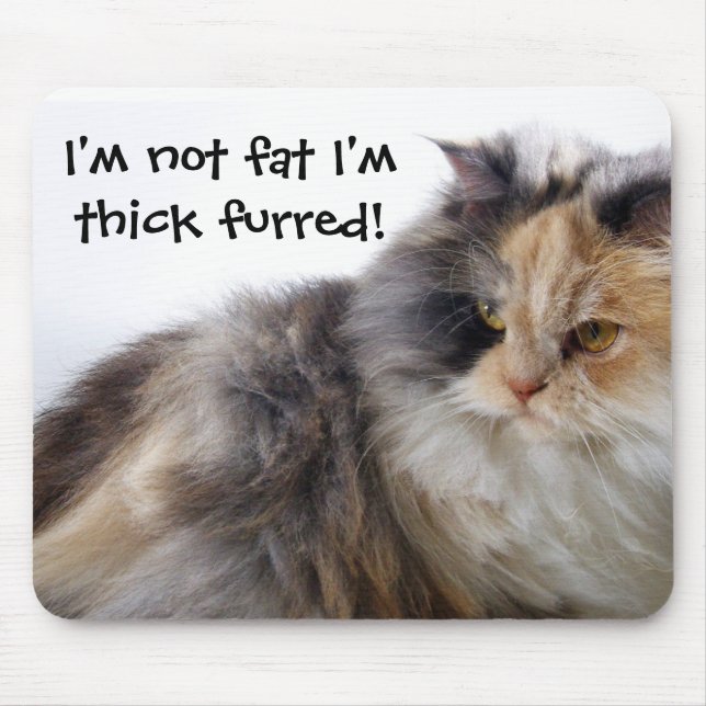 Funny Cat ist nicht fett! Thick Furred Mousepad (Vorne)