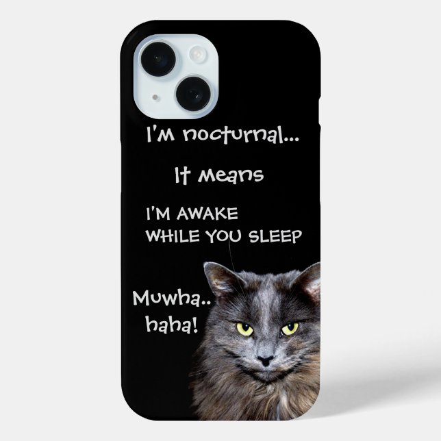 Funny Cat ist Nocturnal Evil Laugh Case-Mate iPhone Hülle (Rückseite)