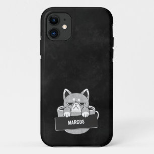 Funny Cat Kaffeedesign individuelle Name Case-Mate iPhone Hülle
