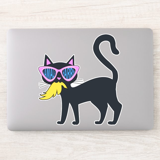 Funny Cat Kamala Eat Trump Wahlaufkleber Harris Aufkleber (Computer)