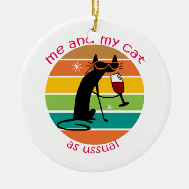 Funny Cat Keramik Ornament (Vorne)