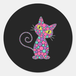 Funny Cat Kitten Lovers Polka Dot Happy Dot Day Gi Runder Aufkleber