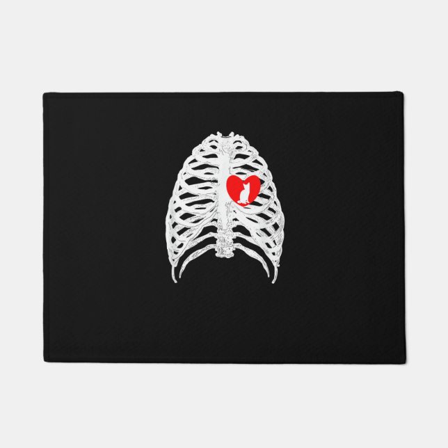 Funny Cat Kitten Skeleton Halloween Kostümgeschenk Fußmatte (Vorderseite)