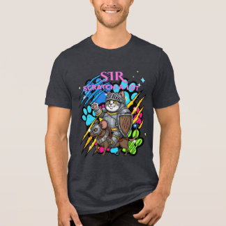 Funny Cat Knight "Sir Scratch a Lot" Cat Liebhaber Tri-Blend Shirt