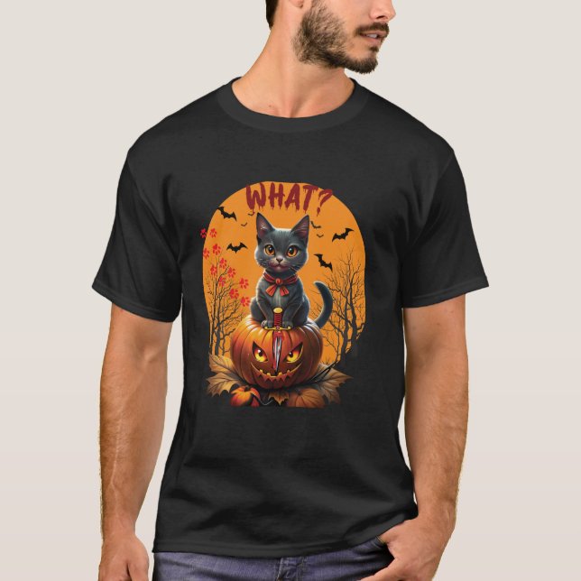 Funny Cat Kostüm Was Funny Black Cat Murdery W T-Shirt (Vorderseite)