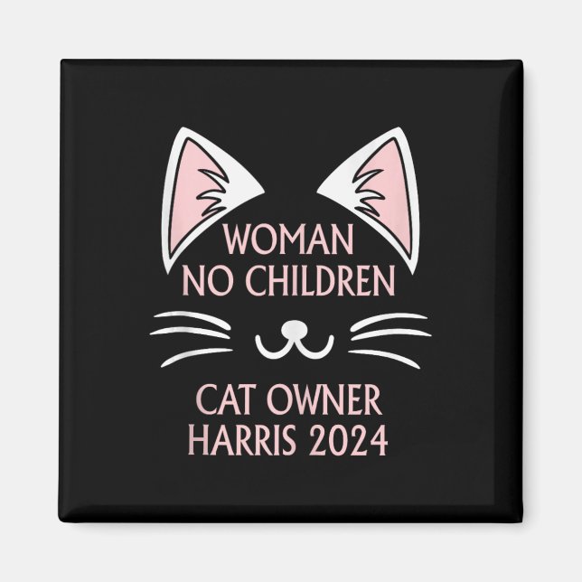 Funny Cat Lady Kamala Harris 24 Cat Lover Hallowee Magnet (Vorne)